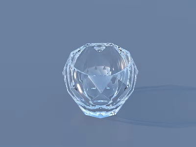 Transparent Crystal Glass Decorative Bowl With Intricate Cut Design For Home Use 3d model