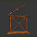 Wooden Drawing Board Stand With Black Surface And Stable X Shaped Frame For Home Use
