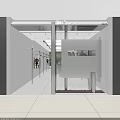 Modern Clothing Store Interior With White Walls Clothing Racks And Fitting Room