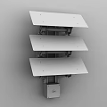 Modern Three Tiered Metal Wall Lamp With Bright LED Light And Sleek Design