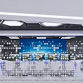 Modern High Tech Monitoring Control Room With Multiple Computers And Large Background Display Screens