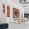 Stylish Modern Beauty Hair Salon Interior With Gold Chairs Mirrors And Product Shelves