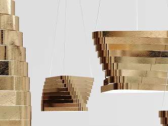 Modern shaped chandelier geometric metal chandelier 3d model