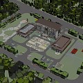 New Chinese Hotel Architecture Hotel 3d model