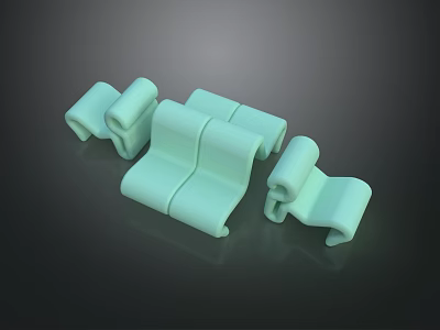 Light Green Sectional Sofa 3D Model With Modular Components And Modern Design 3d model