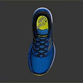 Blue New Balance Fresh Foam Running Shoes With Mesh Upper Black Laces And Yellow Sole