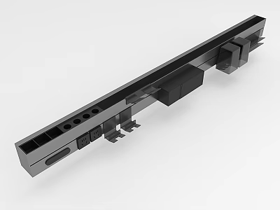 Industrial Metal Component With Slotted Design And Mounting Holes Structure 3d model