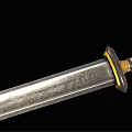 Classic Metal Sword Weapon With Sharp Blade And Decorative Wooden Hilt Design