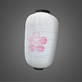 Traditional Chinese Paper Lantern Furniture With Black Xiandeng Characters And Pink Floral Design