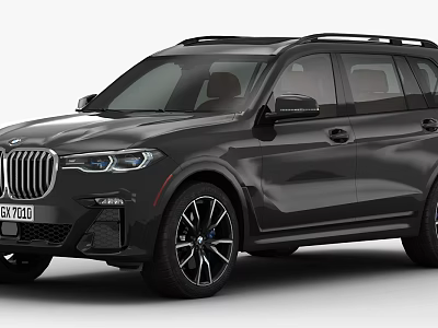 Black BMW X7 SUV Luxury Exterior Design With Alloy Wheels And Front Grille 3d model