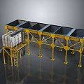 Yellow Heavy Duty Industrial Equipment Structure with Steel Support Frames Platform Ladder and Pipe Connections