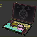 Open Tactical Case With Firearm Bullets Red Padding And Lid Text Symbol