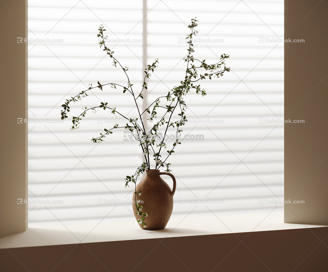 Modern vase floral plant ornaments 3d model