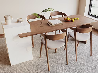 Modern Dining Table and Chair 3d model