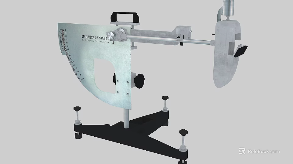 Laboratory Measuring Instrument with Arched Scale Metal Frame and Adjustable Base 3d model
