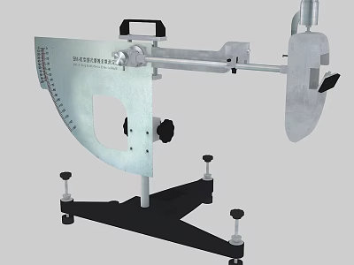 Laboratory Measuring Instrument with Arched Scale Metal Frame and Adjustable Base 3d model