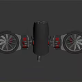 Intelligent Flying Machine With Dual Rotors Black Body Red Components And Control Panel