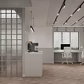Modern Public Office Space Featuring Spacious Desks Ergonomic Chairs Computer Monitors Windows and Recessed Lighting