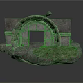 Ancient Stone Arch Structure With Weathered Blocks And Solid Base 3d model