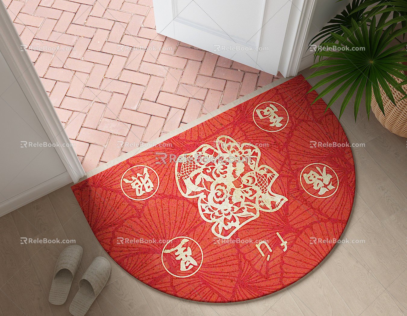 Modern shape carpet foyer carpet 3d model