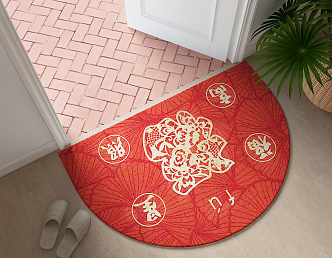 Modern shape carpet foyer carpet 3d model