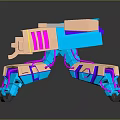 Mechanical Creature 3D Model With Multi Legged Structure And Blue Pink Purple Hues 3d model