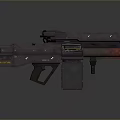 Advanced Futuristic Weapon With Modular Metallic Structure Tactical Scope And Glowing Barrel 3d model