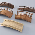Wooden Landscape Bridges With Various Curved Designs And Decorative Railings For Gardens