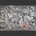 Metal Dumpster Filled With Construction Debris Rubble And Bricks Number NO 232486