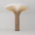 Modern Wooden Column With Radial Top Structure And Built in Lighting Design