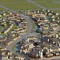 Residential Buildings in Large Well Planned Community With Green Spaces And Water Features