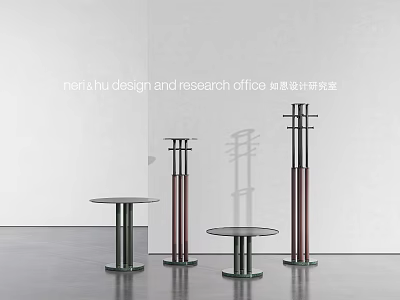 Modern Minimalist Table Chair Set With Metal Frame And Round Tabletop By NeriHu Design 3d model