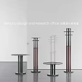 Modern Minimalist Table Chair Set With Metal Frame And Round Tabletop By NeriHu Design