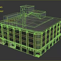 Red Brick Multi Story Commercial Building With Wooden Roof And Windows