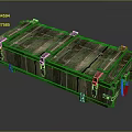 Green Wooden Crate With Vintage Design Textured Surface And Metal Hardware