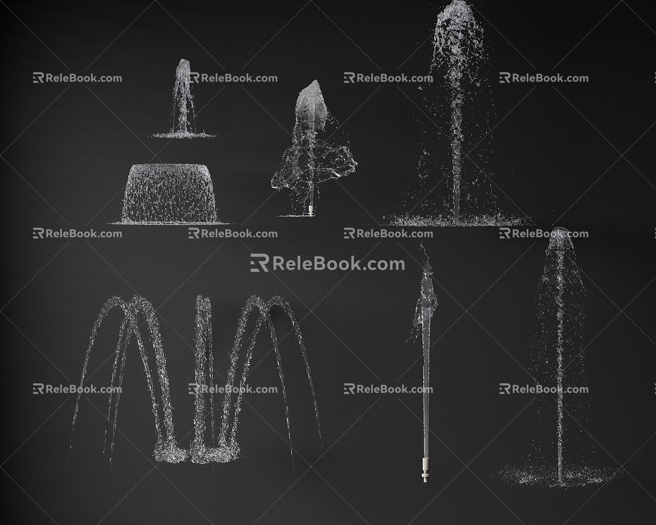 Fountain Waterscape Water Column Water Flower Waterfall Yongquan Square Dry Spray 3d model