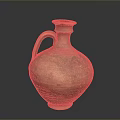 Ancient Clay Vase Sculpture with Hand Carved Textured Surface and Traditional Design