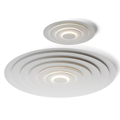 Modern White Ceiling Lights With Multi Layer Circular Design And Illumination 3d model
