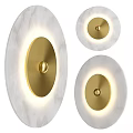 Modern Round Wall Lamps Set With Marble Frame And Gold Accent LED Lighting
