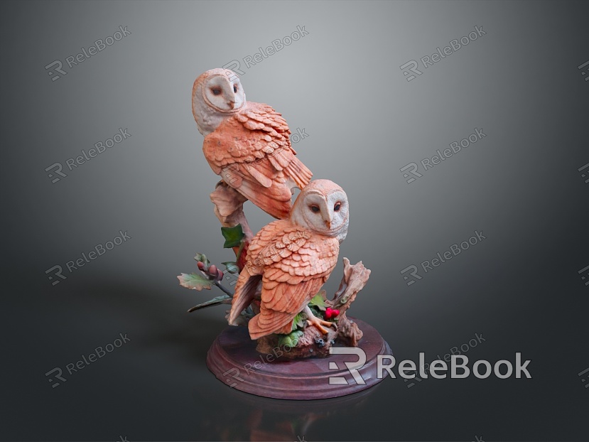 Owl grimace owl long-eared owl wulin owl monkey face owl carved owl model