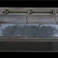 Stainless Steel Vegetable Washing Sink With Three Faucets On Stand And Bottom Shelf