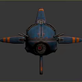 Smart Machine Featuring Blue Body Orange Stripes Mechanical Details And Cockpit Design