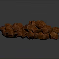 Heap Of Irregularly Shaped Brown Textured Food Chunks On White Surface