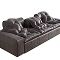 Dark Gray Modern Three Seater Sofa With Plush Cushions And Stylish Design