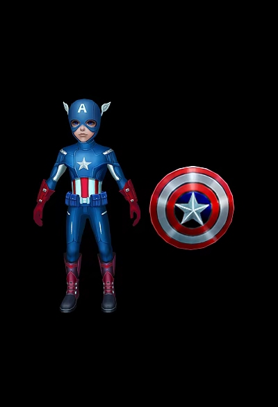 Modern game character Captain America 3d model