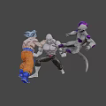 Game and Movie Characters in Intense Fighting Action with Super Saiyan and Alien Warriors