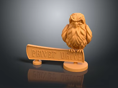 Privet Drive Sign With Owl Statue Decorative Home Household Decor Items 3d model