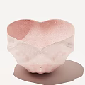 Pink Handcrafted Tableware Set Bowl with Irregular Shape Soft Texture and Modern Design 3d model