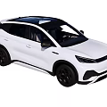 White Electric SUV Car With Modern Design Black Roof And Black Wheels