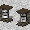 Lawn lamp garden lamp landscape lamp floor lamp moire lamp 3d model